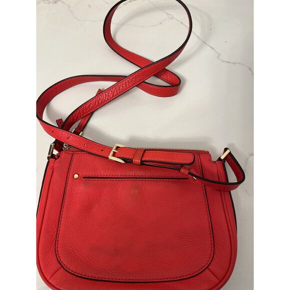 Michael Kors Small Pebbled Leather Cross Body Handbag Bright Red - Picture 4 of 5